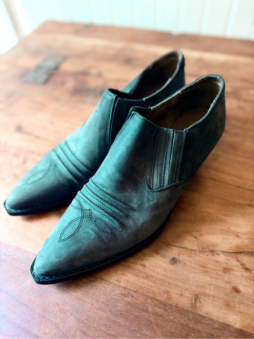 Guess by Marciano Teal Western Slip-On Cowboy Boots